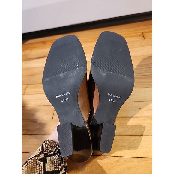 Coldwater Creek western Womens leather Mule size 6.5 natural Leather Brown Clogs - Picture 8 of 8